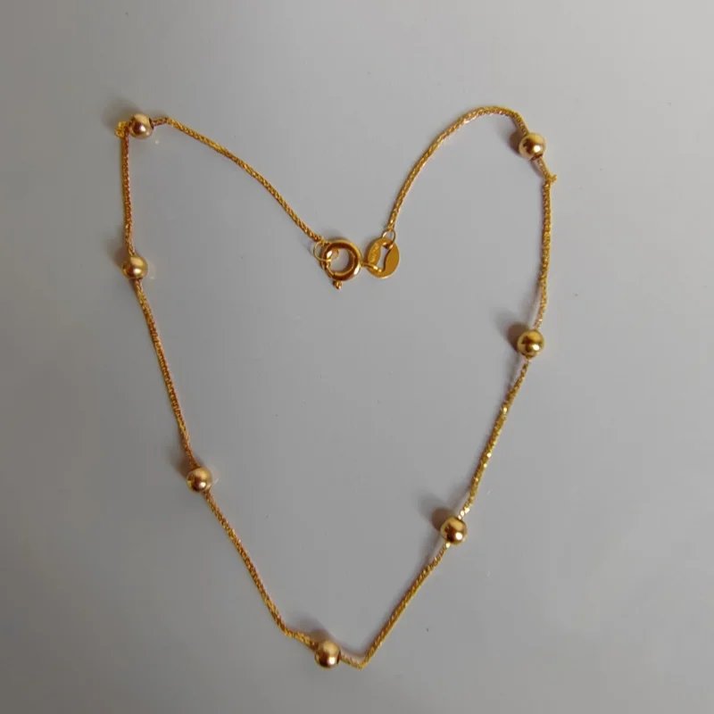 LABB Real 18K gold Chopin bracelet pure Au750 Chopin chain gold ball bracelet women's boutique jewelry gift B0083 LABB Real 18K gold Chopin bracelet pure Au750 Chopin chain gold ball bracelet women's boutique jewelry gift B0083