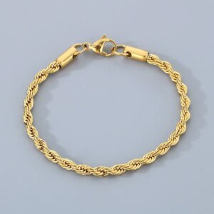 18k Gold Plated 925 Sterling Silver 4MM Chain Bracelets for Men Women  Simple Charm Bracelet Wedding Party Gift 20cm 8in