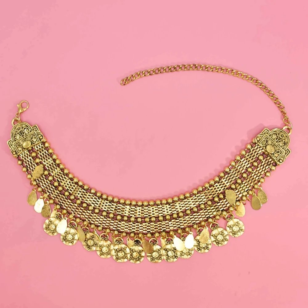 Pakistan Turkish Ethnic Coin Choker Necklace Earrings for Women Vintage Gypsy Indian Afghan Dress Collar Statement Jewelry Sets Pakistan Turkish Ethnic Coin Choker Necklace Earrings for Women Vintage Gypsy Indian Afghan Dress Collar Statement Jewelry Sets