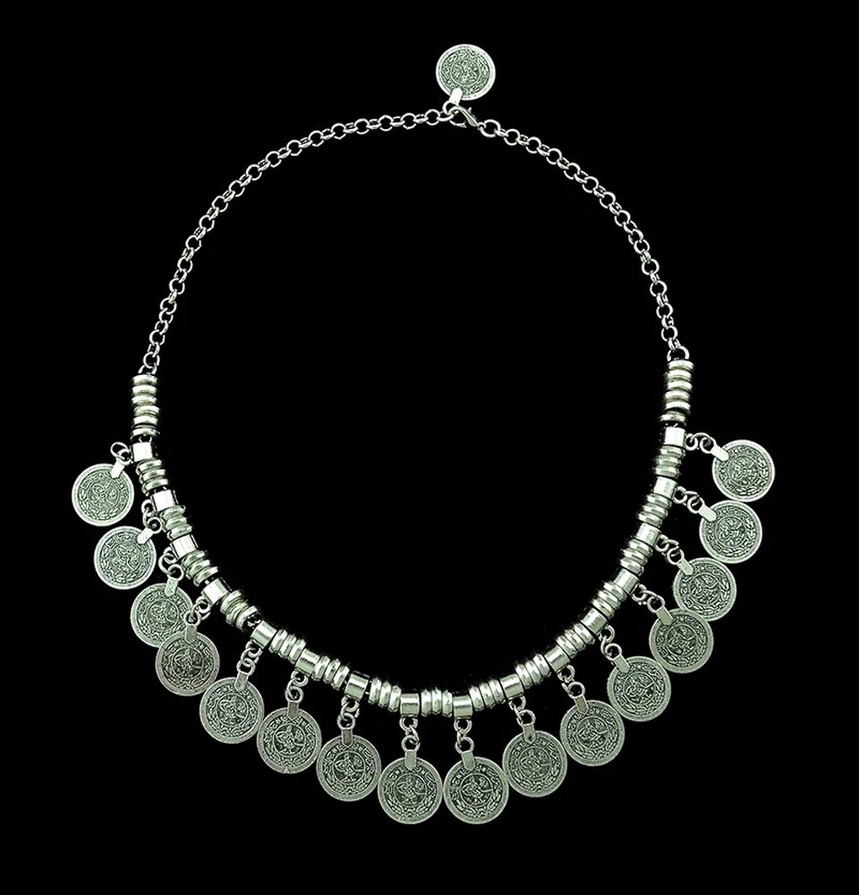 Multi-style Vintage Coin Choker Necklace for Women Boho Afghan Ethnic Gypsy Native Tribal Dress Turkish Pakistan Indian Jewelry