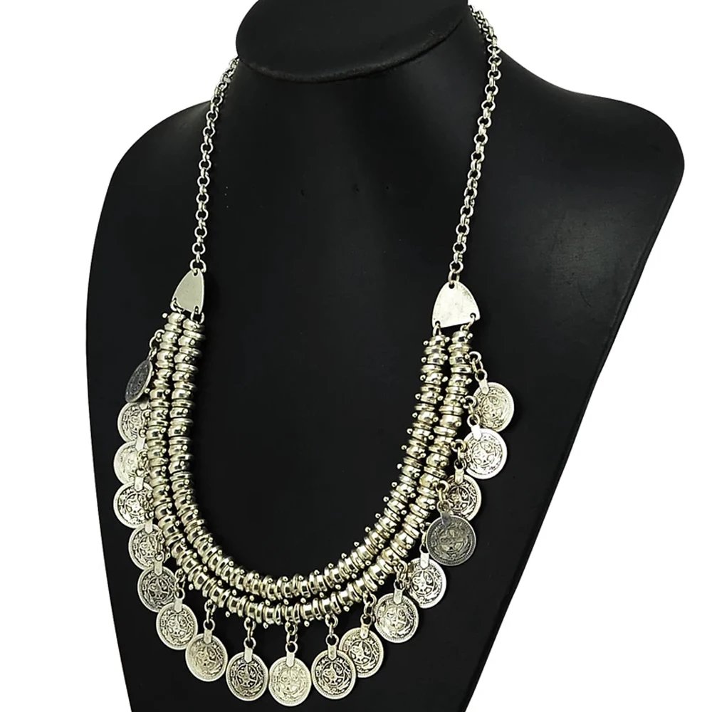 Multi-style Vintage Coin Choker Necklace for Women Boho Afghan Ethnic Gypsy Native Tribal Dress Turkish Pakistan Indian Jewelry