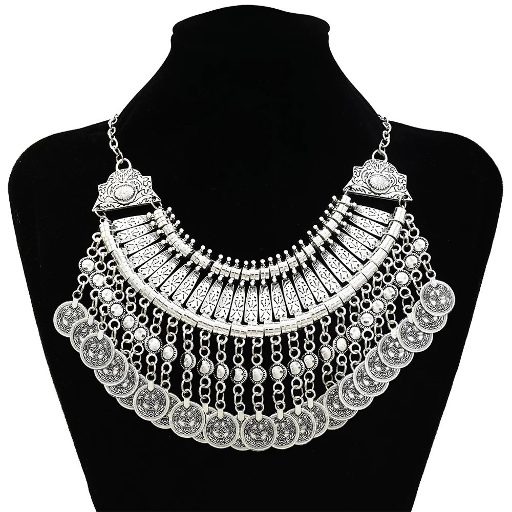 Multi-style Vintage Coin Choker Necklace for Women Boho Afghan Ethnic Gypsy Native Tribal Dress Turkish Pakistan Indian Jewelry