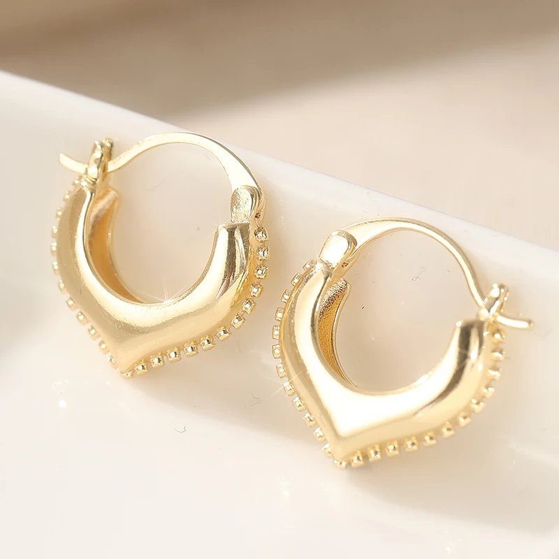 Vintage Golden Hoop Earrings, Unique Earrings, Ethnic Golden Earrings, Boho Jewelry,
