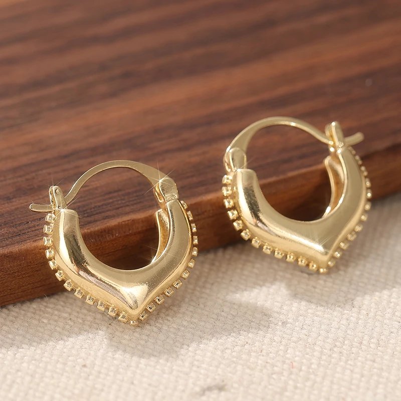 Vintage Golden Hoop Earrings, Unique Earrings, Ethnic Golden Earrings, Boho Jewelry,