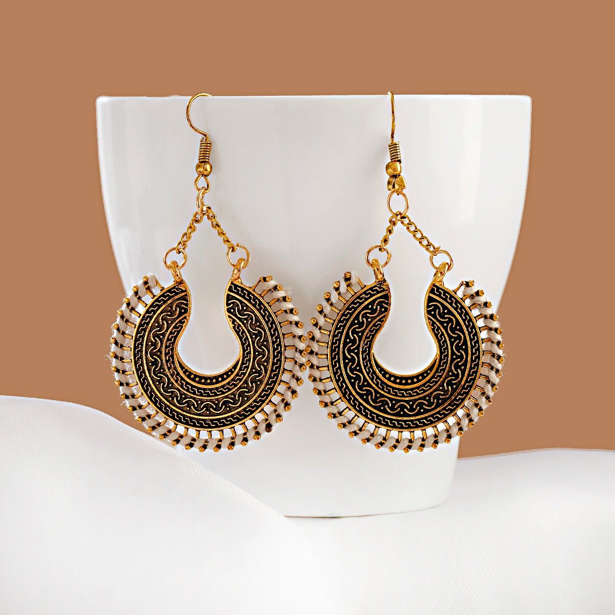 Indian Jhumka Jewelry Vintage Bell Tassel Earring Boho Antique Ethnic Silver Plated Drop Earrings For Women - Image 3