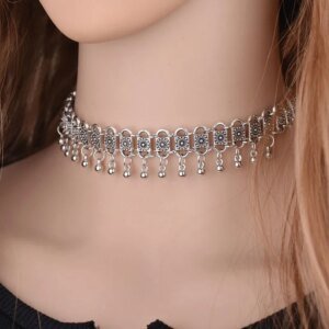 Ethical Silver Garba Festival Necklace For Women Fashion Jewelry