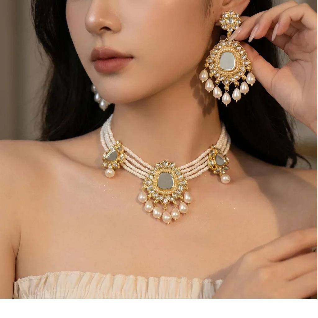 Retro Pearl Waterdrop Necklace Women's Style Modern Alloy Material Bridal Jewelry Unique Design Sensation Fashion Accessory