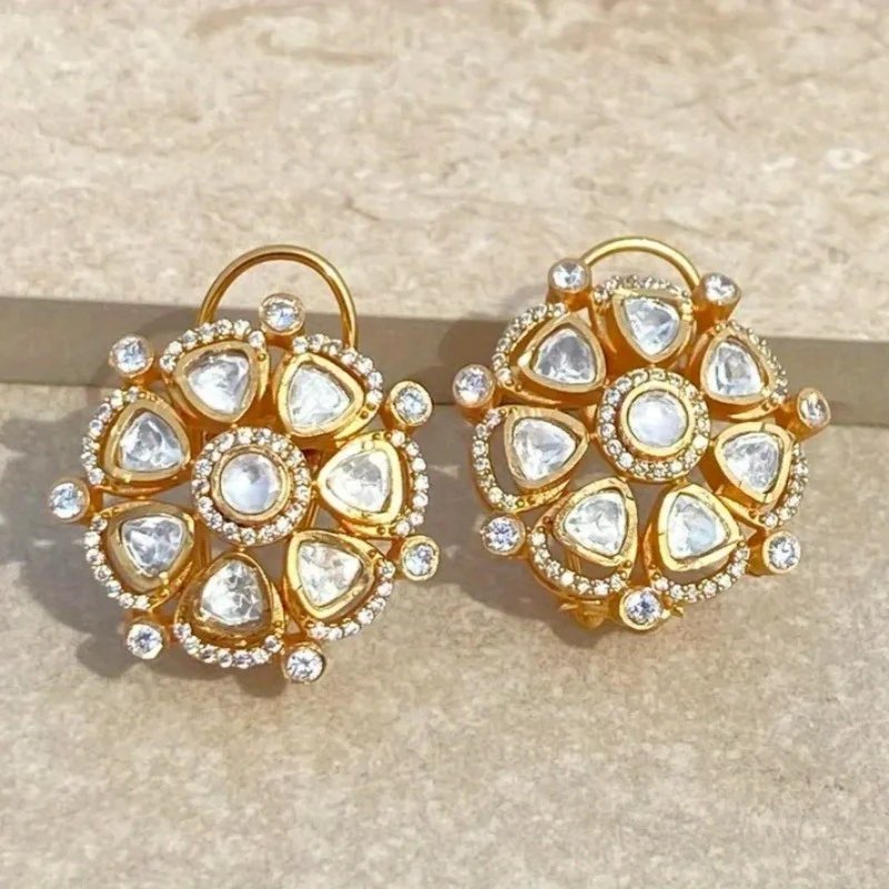 Fashionable and Classic Teardrop Shaped Zircon Flower Pendant Earrings, Women's Personalized Holiday Accessories Jewelry