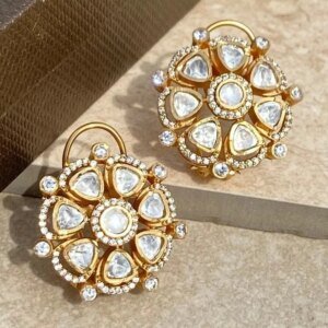 Fashionable and Ethnic Teardrop Shaped Zircon Flower Pendant Earrings, Women's Personalized Holiday Accessories Jewelry