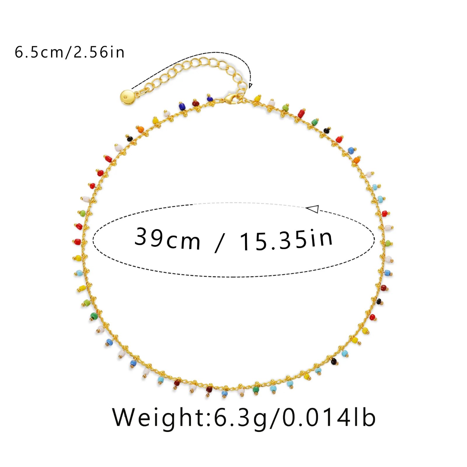Plated With 18k Gold Colorful Rice Beads Exotic Charm Necklace for Women Ethnic Style Short Clavicle Chain Fashion Jewelry Gifts