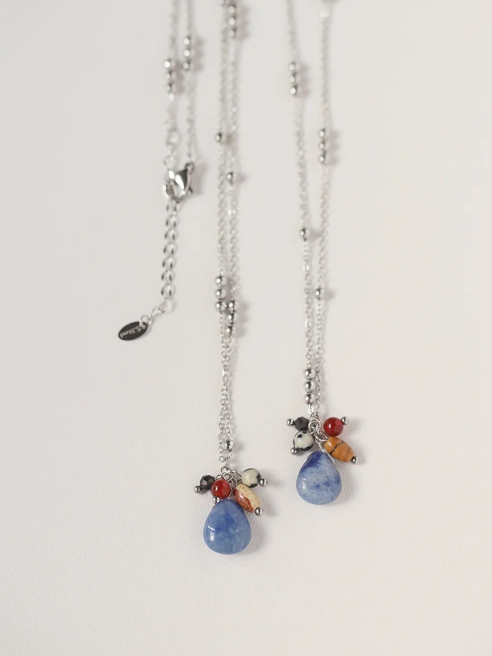 Natural Stone Blue Dongling Water Drop Pendant Necklace Earrings Chic 18K Golden PVD Plated Stainless Steel Popular Jewelry Gift Natural Stone Blue Dongling Water Drop Pendant Necklace Earrings Chic 18K Golden PVD Plated Stainless Steel Popular Jewelry Gift