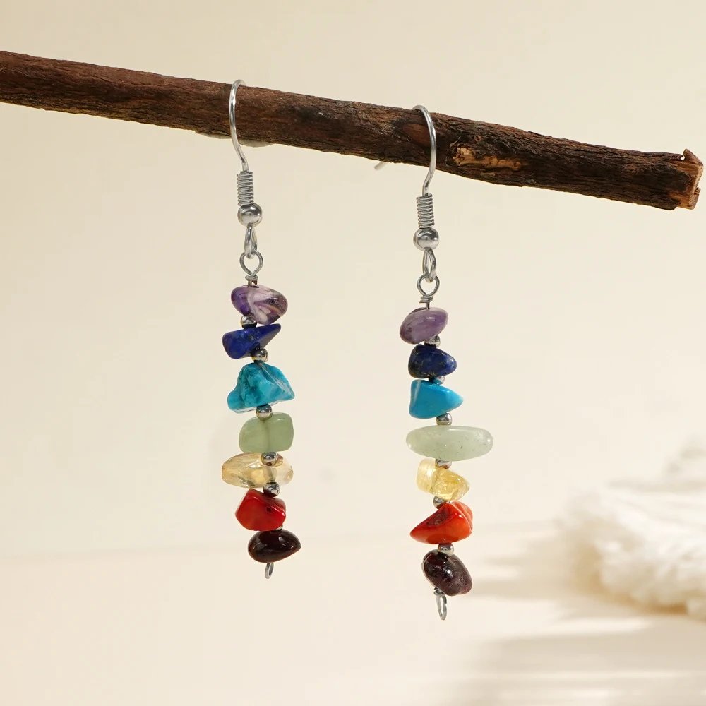 1pc/4pcs Vintage Bohemian Style Colorful Natural Stone Bracelet Necklace Earrings Suitable for Girls' Birthday Gifts 1pc/4pcs Vintage Bohemian Style Colorful Natural Stone Bracelet Necklace Earrings Suitable for Girls' Birthday Gifts