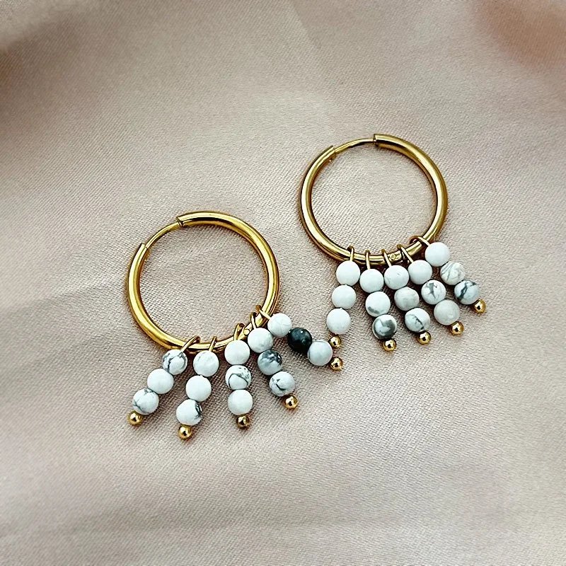 Natural stone earrings Circle Hoop Earrings For Women Exaggerate Circle Earrings Drop Earrings Gold plated hoop earring Retro Natural stone earrings Circle Hoop Earrings For Women Exaggerate Circle Earrings Drop Earrings Gold plated hoop earring Retro