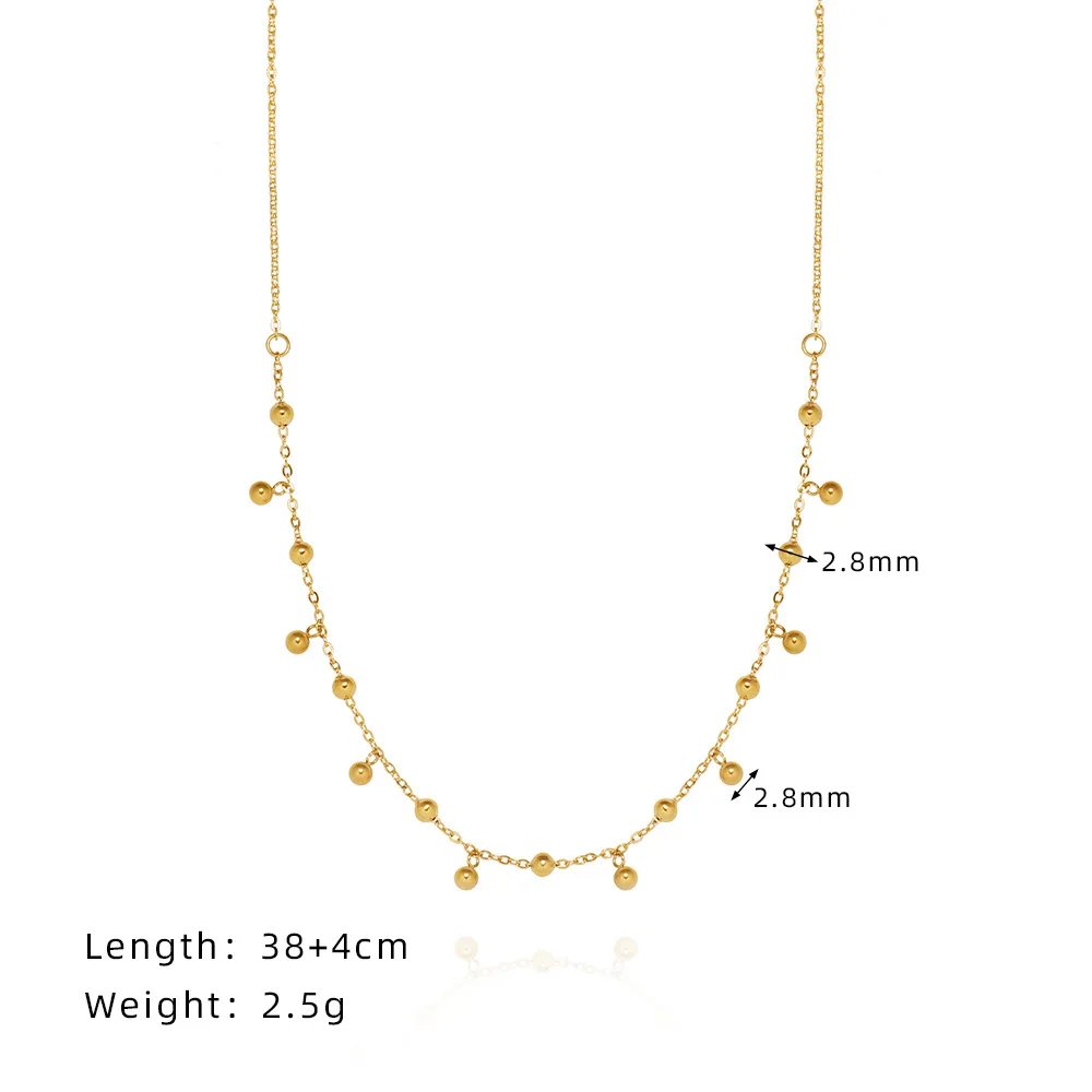 316L Gold Bean Tassel Necklace Waterproof Gold Plated Stainless Steel Choker High Quality Fashion Jewelry Gifts For Ladies