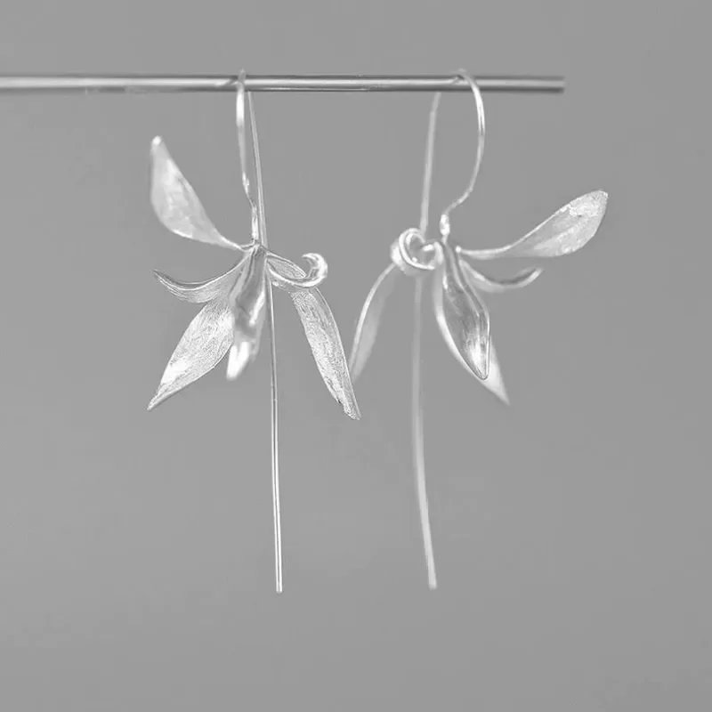XIYANIKE Vintage Iris Flower Drop Earrings Hook For Women Girl New Fashion Trendy Jewelry Gift Party Wedding серьги