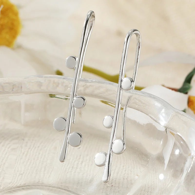 Minimalist Design Silver Plated Tassel Hook Earrings For Women Daily Commuting Versatile Temperament Long Earrings