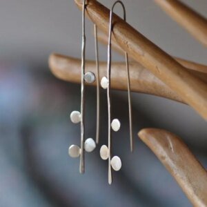 Minimalist Design Silver Plated Tassel Hook Earrings For Women Long Earrings