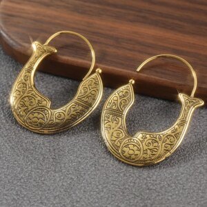 Ethnic Vintage Fish Dangle Earrings For Women Ethnic Style Gold/Silver Plated Metal Earrings Party Vacation Lounge Jewelry