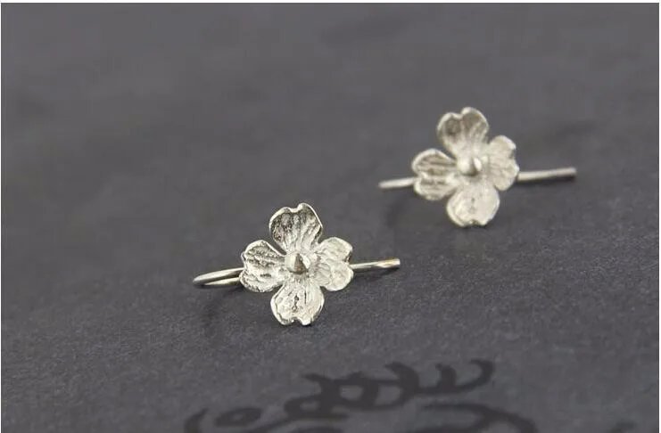 Fashion New 925 Sterling Silver Jewelry Exquisite Classic Four Floral Fortune Earrings E056