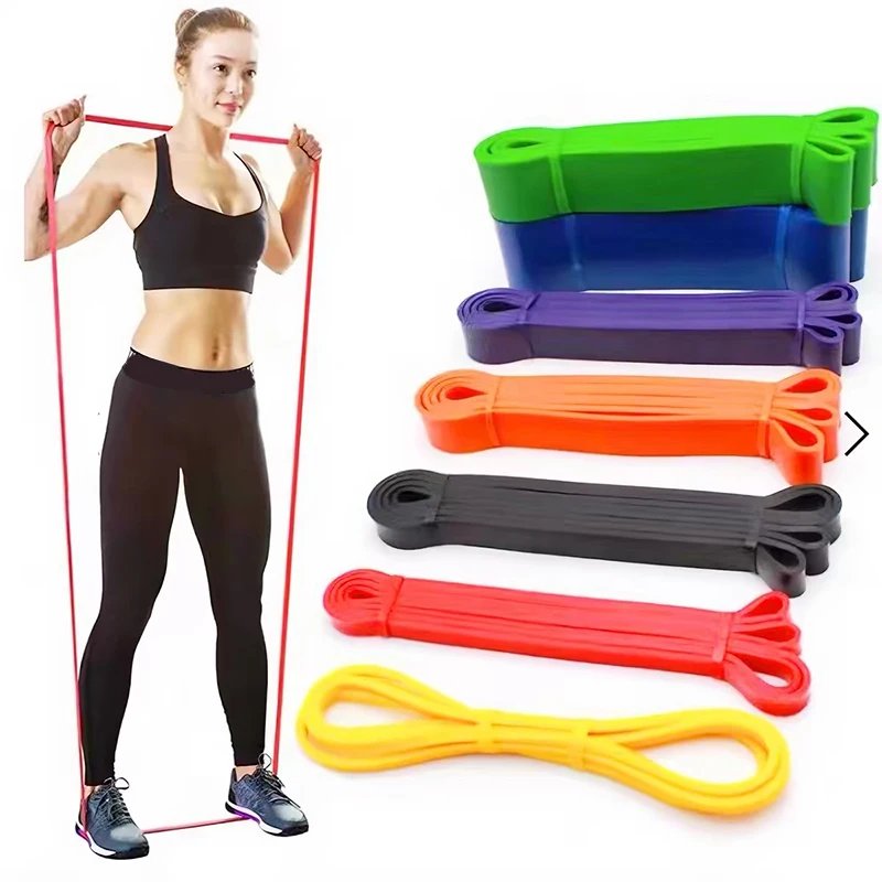 1 Pc Fitness Resistance Band Tough Latex Elastic Exercise Strength Auxiliary Band Strengthening Train Fitness Equipment