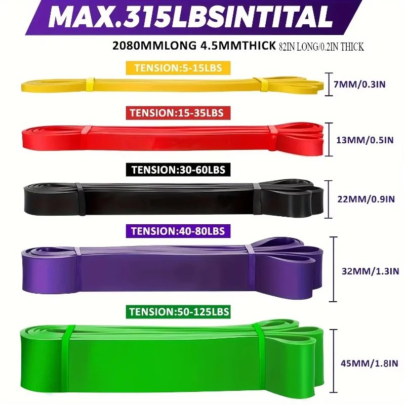 1 Pc Fitness Resistance Band Tough Latex Elastic Exercise Strength Auxiliary Band Strengthening Train Fitness Equipment - Image 5