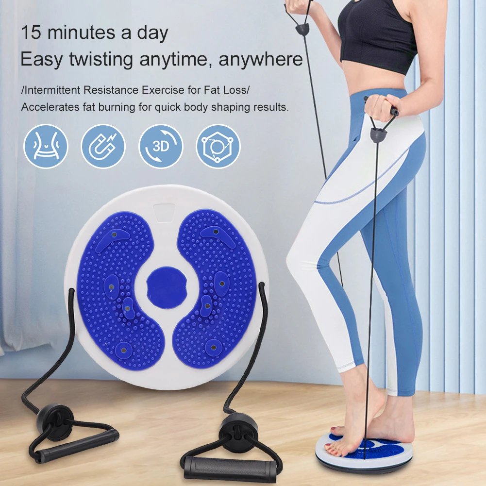 Waist Slimming Balance Rotating Disc with Pull Rope Magnet Foot Board Massage Foot Sole for Slimming Waist Arms Hips Thighs
