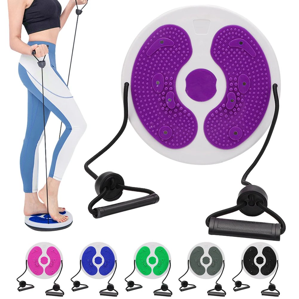 Waist Slimming Balance Rotating Disc with Pull Rope Magnet Foot Board Massage Foot Sole for Slimming Waist Arms Hips Thighs