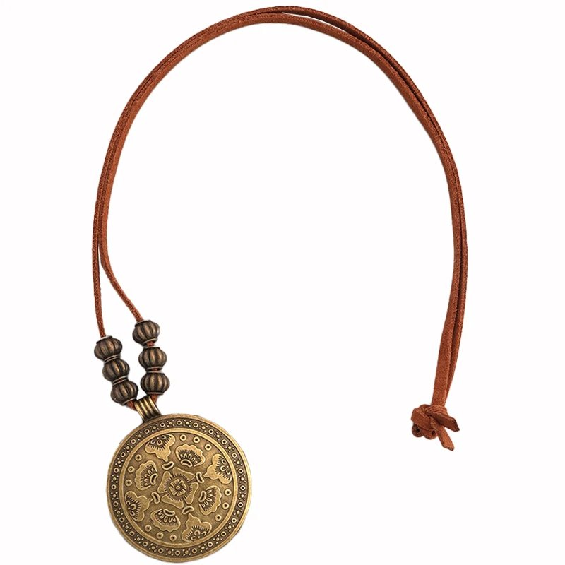 1x Brown Leather Cord Chain Multilayer/Flower Pendant Necklaces for Women Men Vintage Jewelry Boho Long Sweater Necklace Jewelry 1x Brown Leather Cord Chain Multilayer/Flower Pendant Necklaces for Women Men Vintage Jewelry Boho Long Sweater Necklace Jewelry