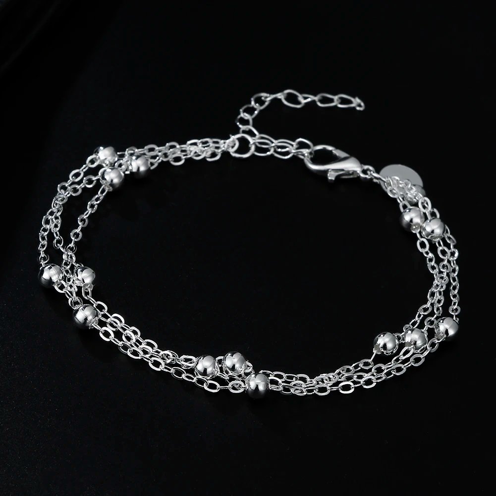 Wholesale High Quality 18K Gold Beads Bracelets Chain For Women Fashion Party Wedding Lovely Jewelry Luxury Gifts