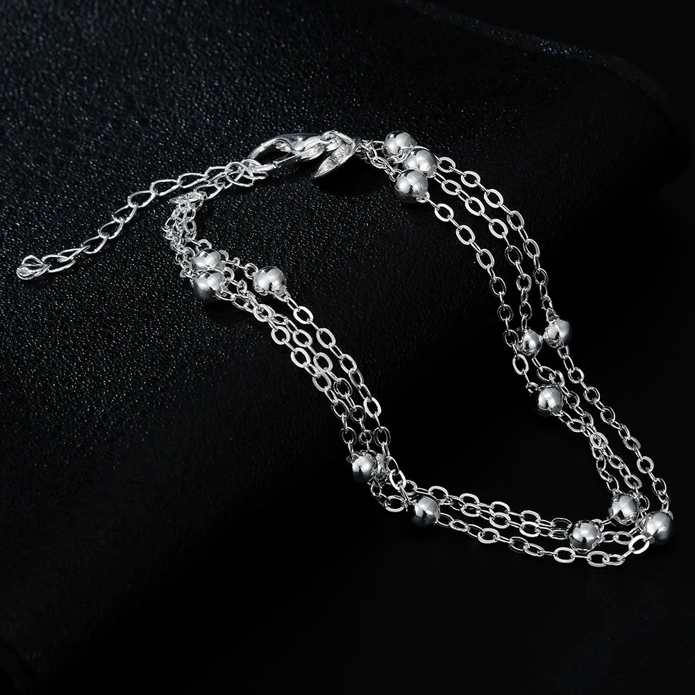 Wholesale High Quality 18K Gold Beads Bracelets Chain For Women Fashion Party Wedding Lovely Jewelry Luxury Gifts