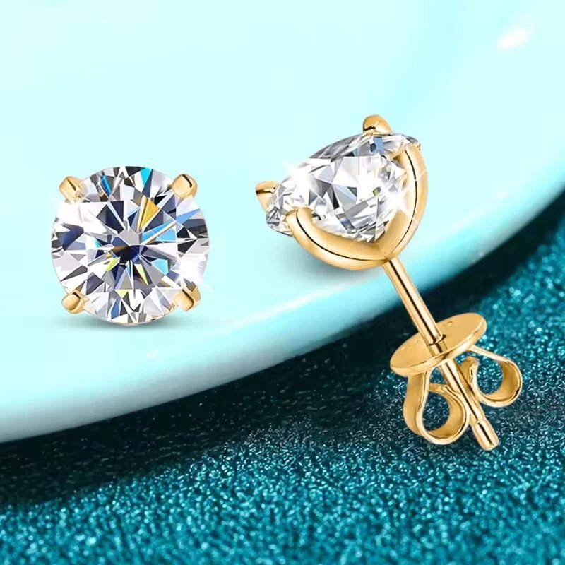 OXTAO 0.3-2CT Moissanite Stud Earrings for Women Sparkling Lab Imitation Diamond Earring Luxury Wedding Jewelry 14K Gold Filled OXTAO 0.3-2CT Moissanite Stud Earrings for Women Sparkling Lab Imitation Diamond Earring Luxury Wedding Jewelry 14K Gold Filled