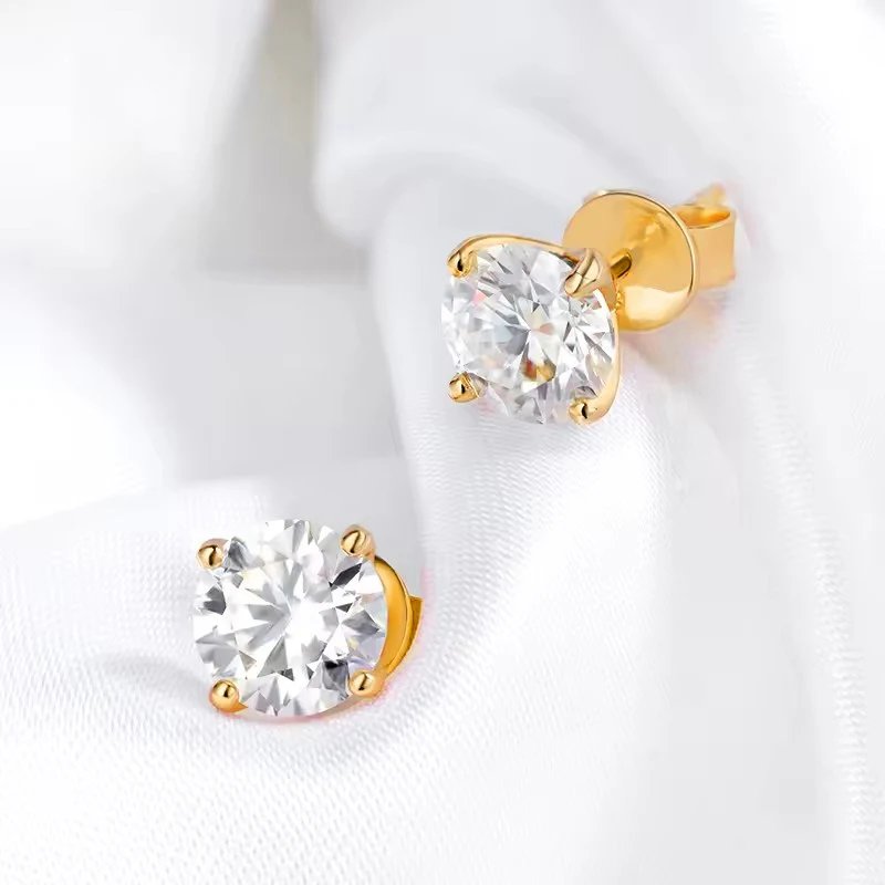 OXTAO 0.3-2CT Moissanite Stud Earrings for Women Sparkling Lab Imitation Diamond Earring Luxury Wedding Jewelry 14K Gold Filled OXTAO 0.3-2CT Moissanite Stud Earrings for Women Sparkling Lab Imitation Diamond Earring Luxury Wedding Jewelry 14K Gold Filled
