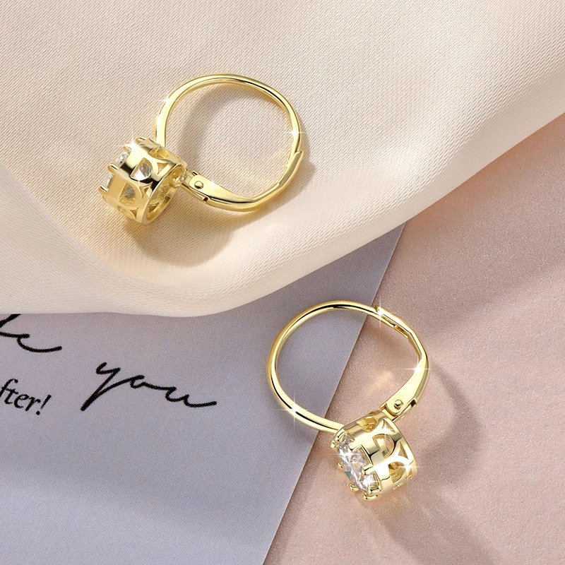 Lnngy Sparkling GRA Certified Moissanite Diamond Earrings For Women 14K Gold Filled 6.5MM Single Stone Hoop Earring Jewelry Lnngy Sparkling GRA Certified Moissanite Diamond Earrings For Women 14K Gold Filled 6.5MM Single Stone Hoop Earring Jewelry