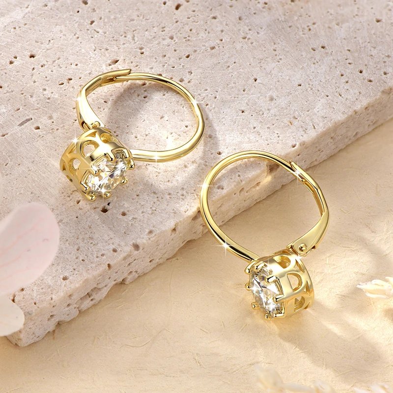 Lnngy Sparkling GRA Certified Moissanite Diamond Earrings For Women 14K Gold Filled 6.5MM Single Stone Hoop Earring Jewelry Lnngy Sparkling GRA Certified Moissanite Diamond Earrings For Women 14K Gold Filled 6.5MM Single Stone Hoop Earring Jewelry