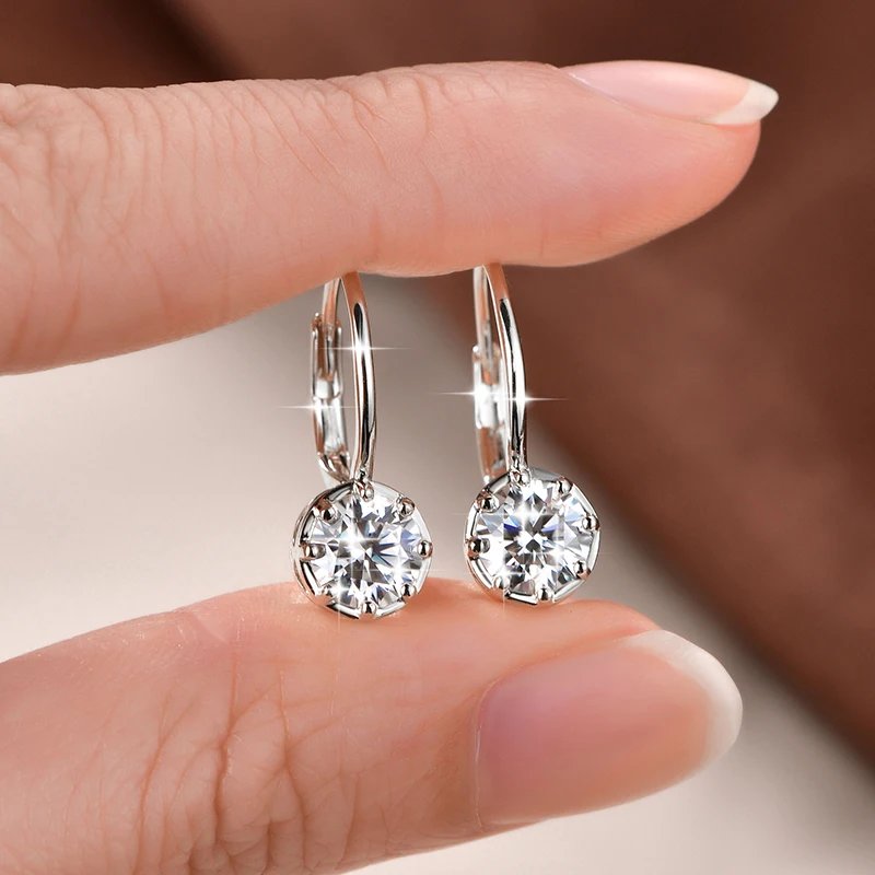 Lnngy Sparkling GRA Certified Moissanite Diamond Earrings For Women 14K Gold Filled 6.5MM Single Stone Hoop Earring Jewelry Lnngy Sparkling GRA Certified Moissanite Diamond Earrings For Women 14K Gold Filled 6.5MM Single Stone Hoop Earring Jewelry