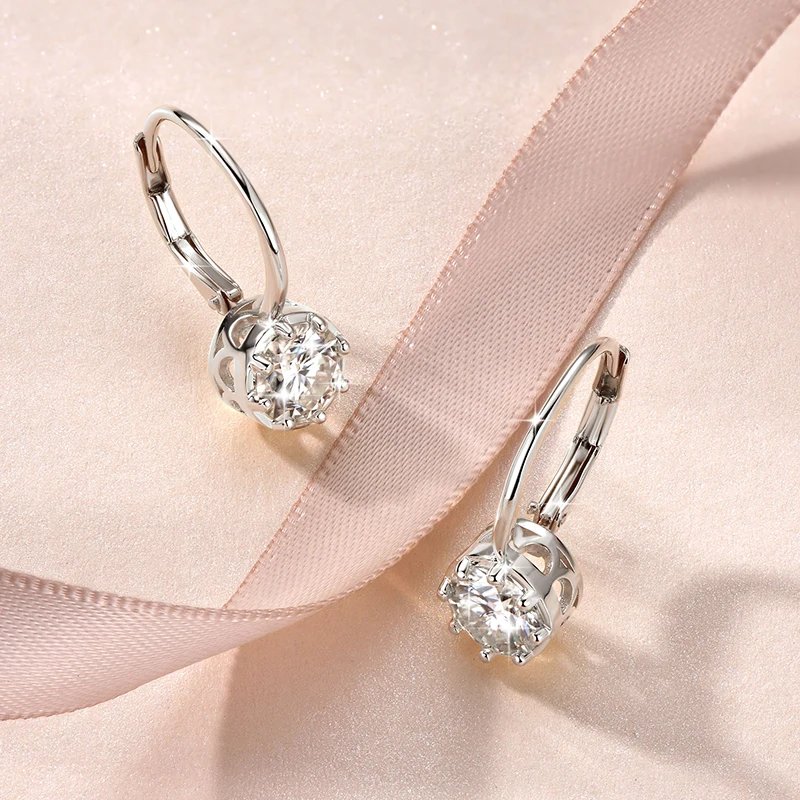 Lnngy Sparkling GRA Certified Moissanite Diamond Earrings For Women 14K Gold Filled 6.5MM Single Stone Hoop Earring Jewelry Lnngy Sparkling GRA Certified Moissanite Diamond Earrings For Women 14K Gold Filled 6.5MM Single Stone Hoop Earring Jewelry