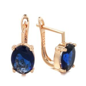Real 14k Gold sapphire earring for Women To Join Party Peridot Gemstone Wedding Engagement Jewelry