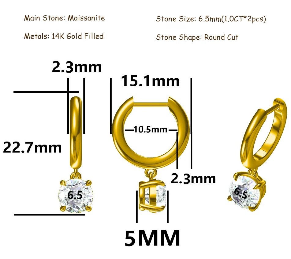 RAPRGOLD Round Moissanite Groove Inlay Hoop Earrings for Women 14K Gold Filled Delicate Fine Jewelry Gift with GRA Certificate RAPRGOLD Round Moissanite Groove Inlay Hoop Earrings for Women 14K Gold Filled Delicate Fine Jewelry Gift with GRA Certificate