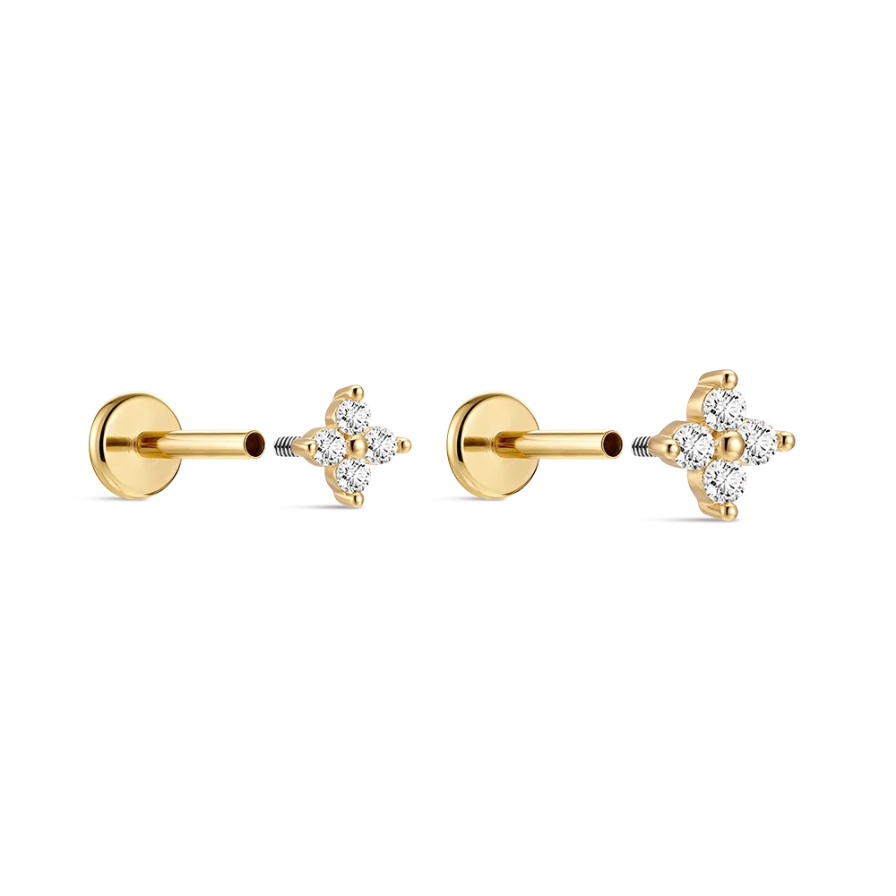 CANNER 14K Solid Gold G23 Titanium Star Heart Zircon Cartilage Tragus Helix Piercing Stud Earrings Hypoallergenic Jewelry Gift CANNER 14K Solid Gold G23 Titanium Star Heart Zircon Cartilage Tragus Helix Piercing Stud Earrings Hypoallergenic Jewelry Gift