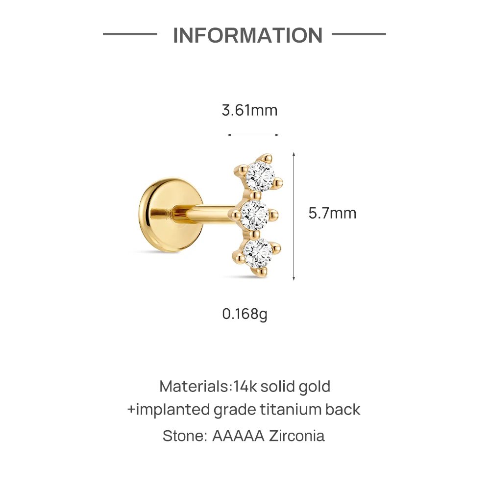 CANNER 14K Solid Gold G23 Titanium Star Heart Zircon Cartilage Tragus Helix Piercing Stud Earrings Hypoallergenic Jewelry Gift CANNER 14K Solid Gold G23 Titanium Star Heart Zircon Cartilage Tragus Helix Piercing Stud Earrings Hypoallergenic Jewelry Gift