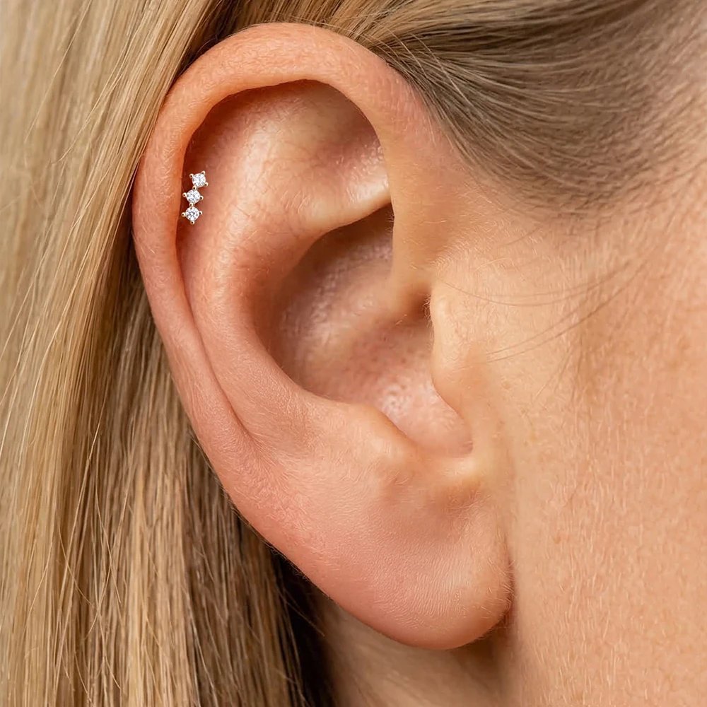 CANNER 14K Solid Gold G23 Titanium Star Heart Zircon Cartilage Tragus Helix Piercing Stud Earrings Hypoallergenic Jewelry Gift CANNER 14K Solid Gold G23 Titanium Star Heart Zircon Cartilage Tragus Helix Piercing Stud Earrings Hypoallergenic Jewelry Gift