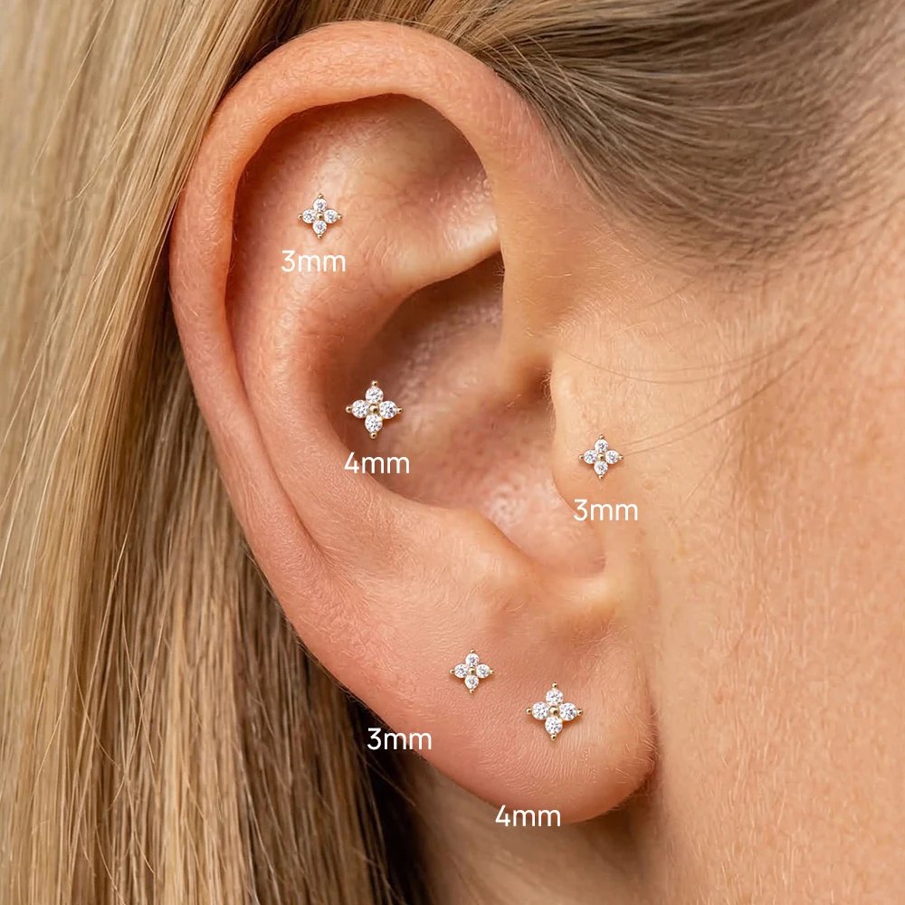 CANNER 14K Solid Gold G23 Titanium Star Heart Zircon Cartilage Tragus Helix Piercing Stud Earrings Hypoallergenic Jewelry Gift CANNER 14K Solid Gold G23 Titanium Star Heart Zircon Cartilage Tragus Helix Piercing Stud Earrings Hypoallergenic Jewelry Gift
