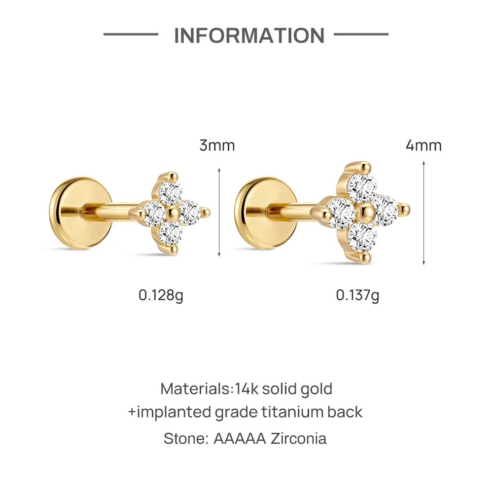 CANNER 14K Solid Gold G23 Titanium Star Heart Zircon Cartilage Tragus Helix Piercing Stud Earrings Hypoallergenic Jewelry Gift CANNER 14K Solid Gold G23 Titanium Star Heart Zircon Cartilage Tragus Helix Piercing Stud Earrings Hypoallergenic Jewelry Gift