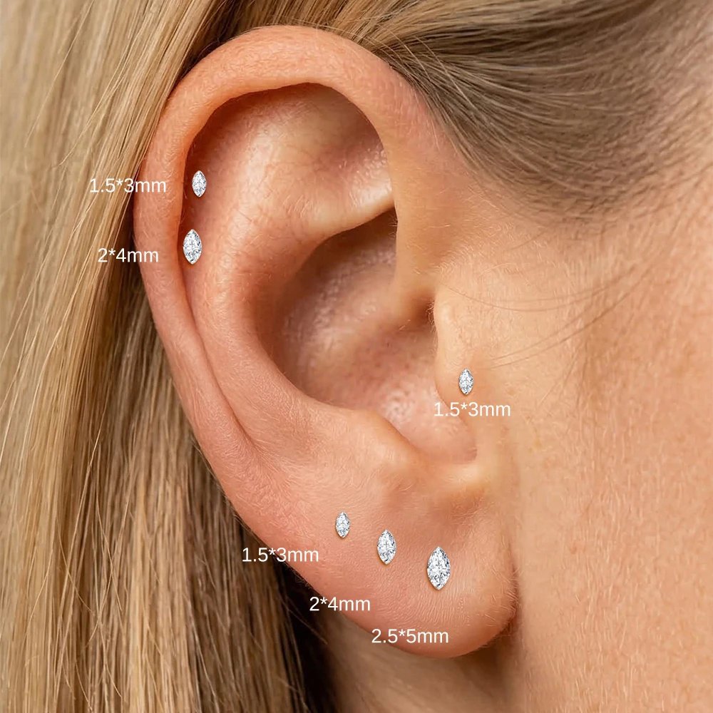 CANNER 14K Solid Gold G23 Titanium Star Heart Zircon Cartilage Tragus Helix Piercing Stud Earrings Hypoallergenic Jewelry Gift CANNER 14K Solid Gold G23 Titanium Star Heart Zircon Cartilage Tragus Helix Piercing Stud Earrings Hypoallergenic Jewelry Gift