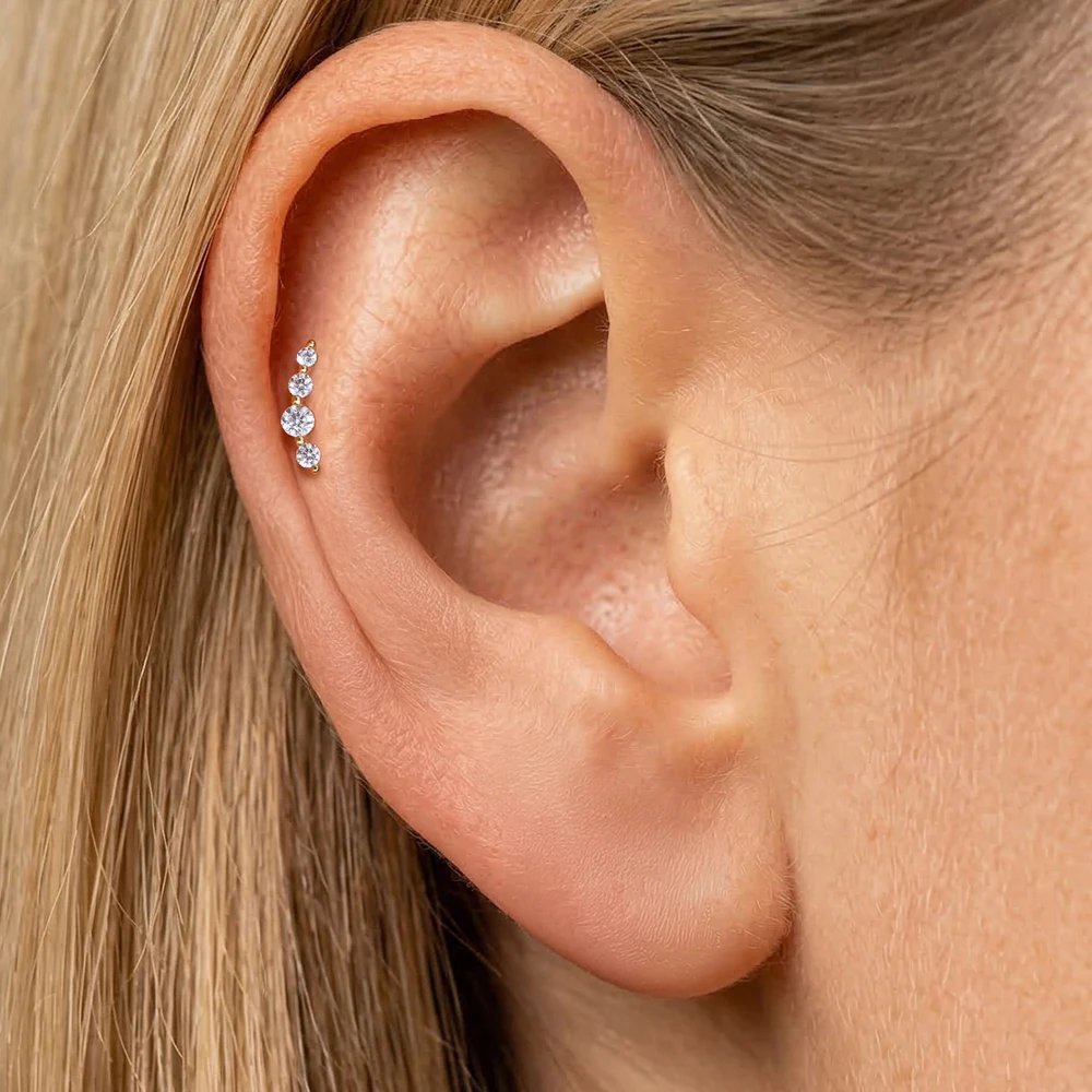 CANNER 14K Solid Gold G23 Titanium Star Heart Zircon Cartilage Tragus Helix Piercing Stud Earrings Hypoallergenic Jewelry Gift CANNER 14K Solid Gold G23 Titanium Star Heart Zircon Cartilage Tragus Helix Piercing Stud Earrings Hypoallergenic Jewelry Gift