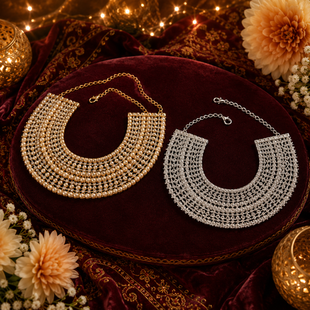 Luxury Multi Row Choker Necklace Fashion Wide Bib Statement Necklaces Perfect for Weddings Proms Formal Events