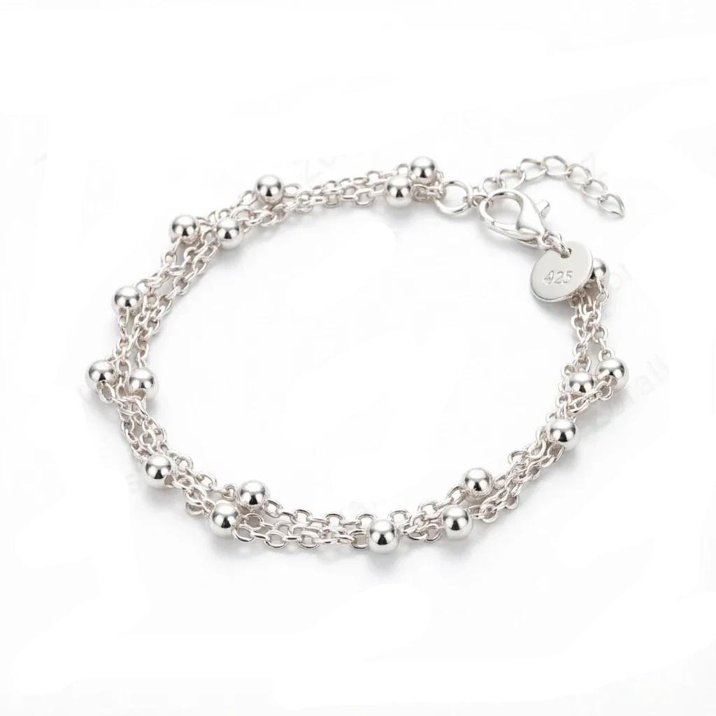 Wholesale High Quality 18K Gold Beads Bracelets Chain For Women Fashion Party Wedding Lovely Jewelry Luxury Gifts