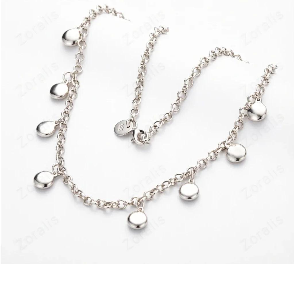 18K Gold Christmas Gift 18 Inch Chain Small Round Pendant Necklaces For Woman Party Birthday Wedding Charm Jewelry