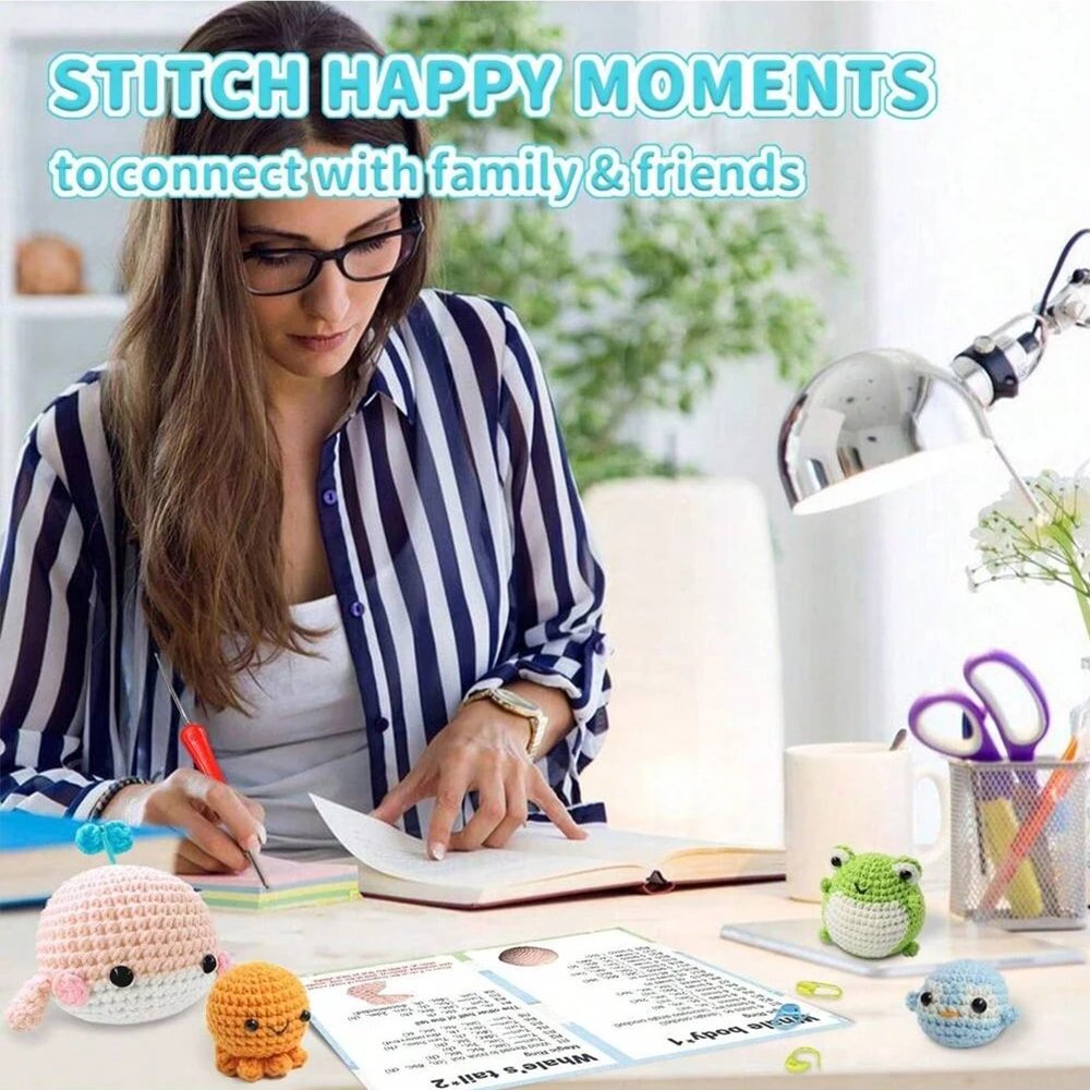 Penguin Crochet Kit, Beginner Crochet Material Pack, Animal Kit, Birthdays and Christmas and Mother's Day Gift, Beginner Crochet