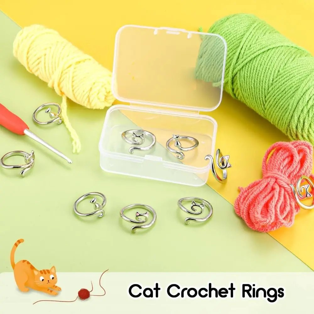 Alloy Crochet Rings Women Adjustable Sewing Accessories Crochet Tension Ring Silver Household Yarn Guide Ring - Image 3